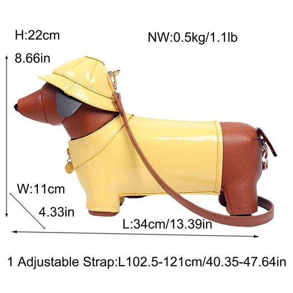 Dog Shaped Crossbody Shoulder Bag Handbag Pu Leather Unique Novelty Dog O_O - Picture 3 of 6